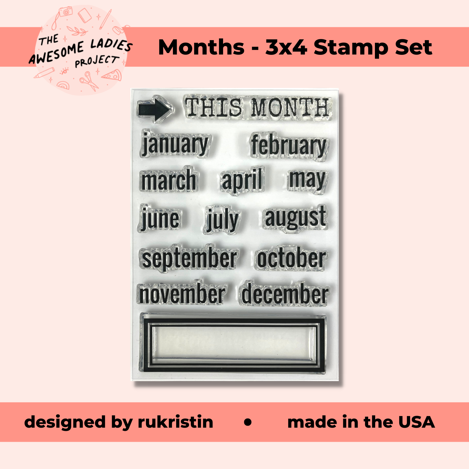 Months - 3x4 Stamp Set – The Awesome Ladies Project